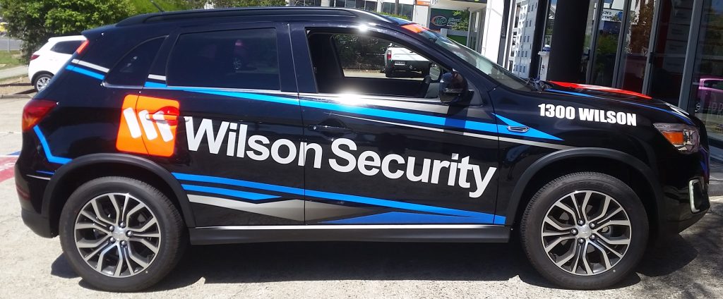 car vehicle wrap for Wilson Security
