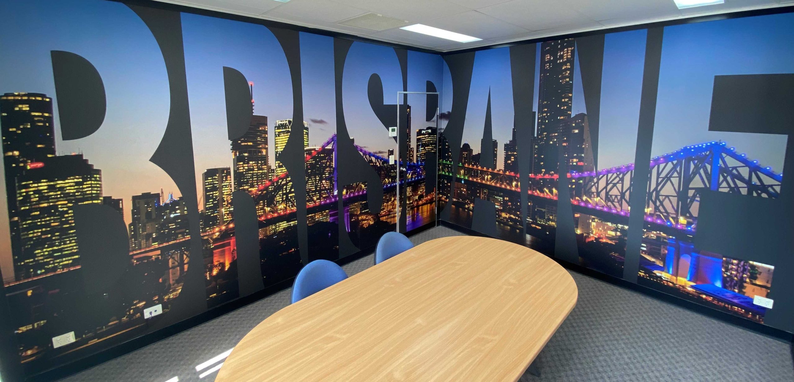large indoor wall graphic